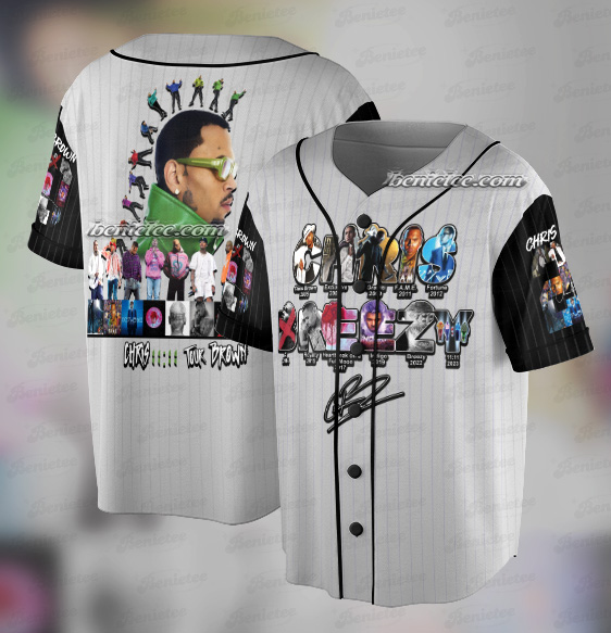 Chris Brown XX Tour Baseball Jersey, Chris Brown Breezy