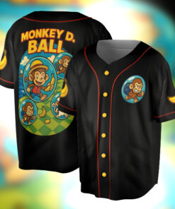 Retro Parody One Piece Jersey, Funny Luffy Monkey Ball Tee, Summer Anime Gamer Gift