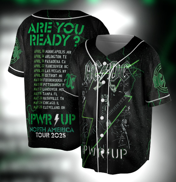 ACDC Concert Tour 2025 Jersey, Rock and Roll Band Jersey