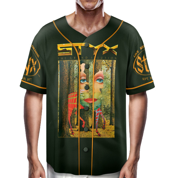 Styx The Grand Illusion Black Adult Jersey, Music Band Shirt - Image 2