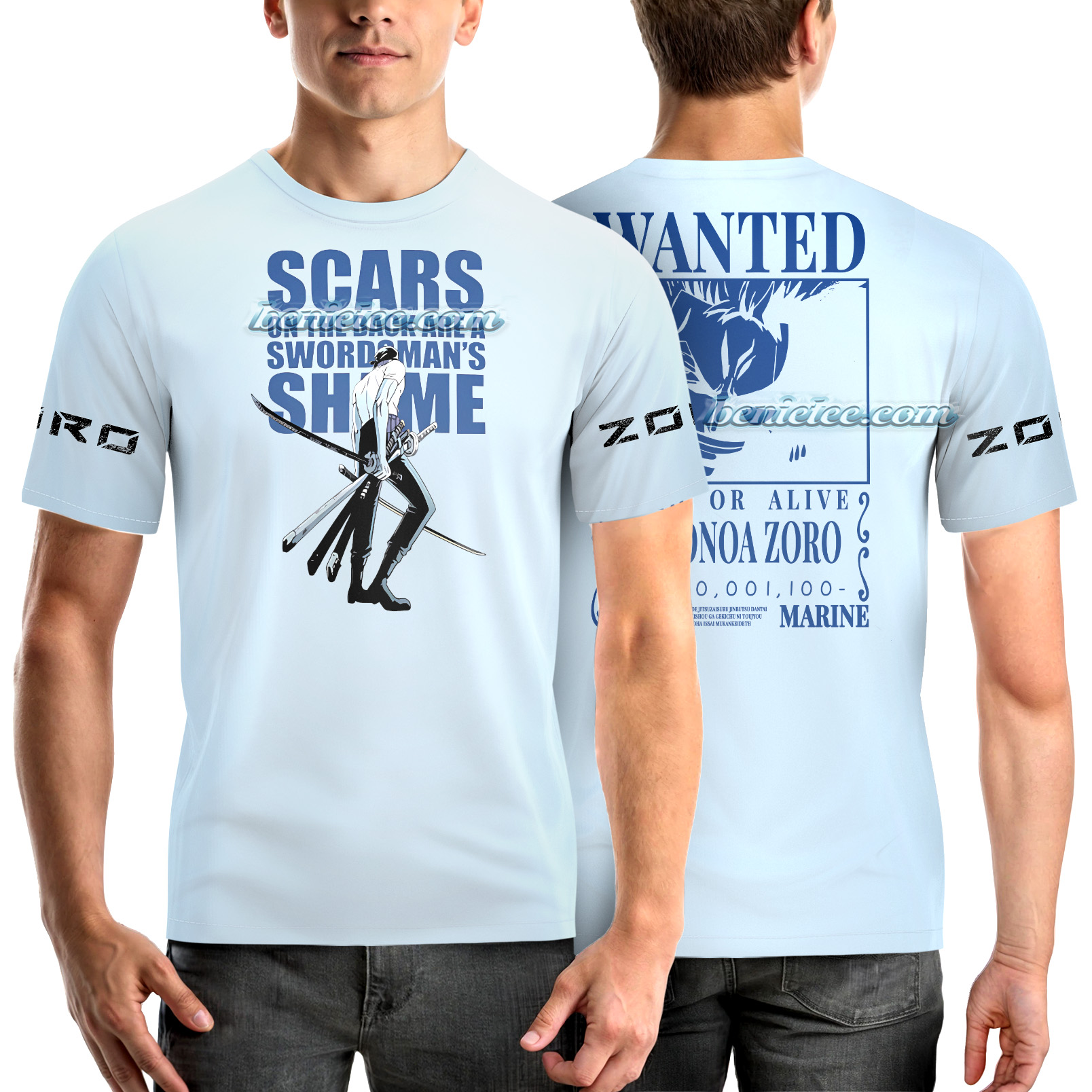 One Piece Roronoa Zoro Bandana Anime 3D Tee - Image 2