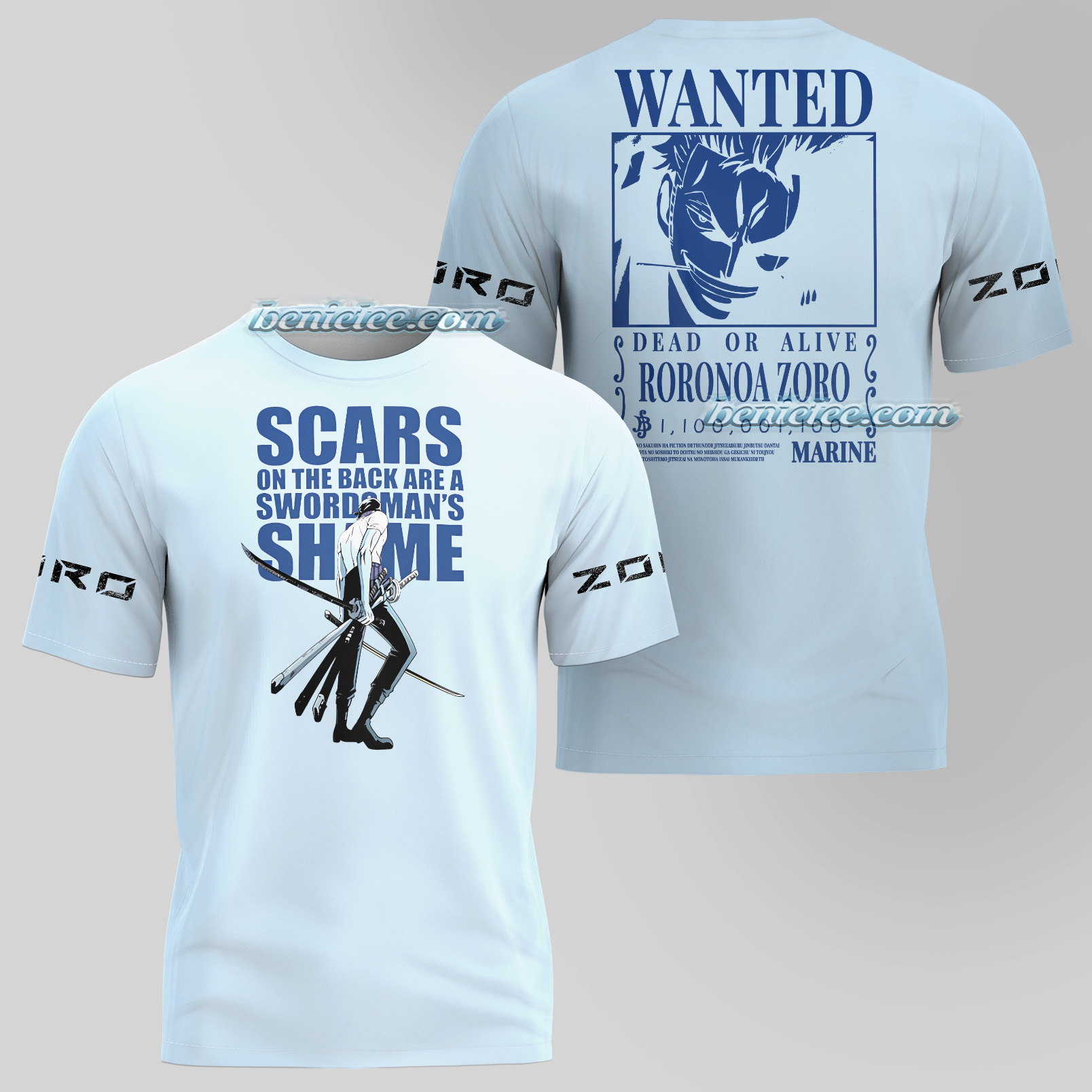 One Piece Roronoa Zoro Bandana Anime 3D Tee - Image 4