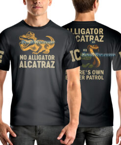 Alternative view of Alligator 3D Tee, Vintage Gator Enforcement Clipart Shirt, ICE Alligator Alcatraz T-shirt