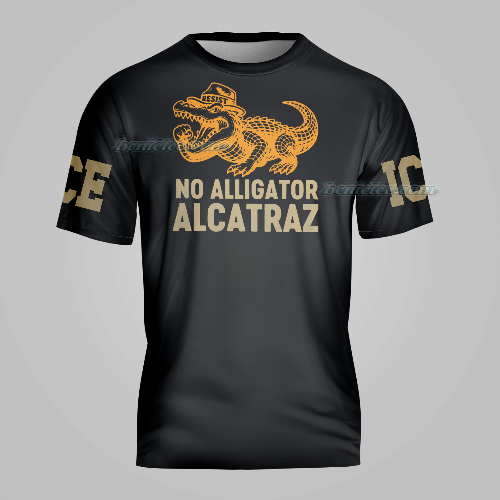 Alligator 3D Tee, Vintage Gator Enforcement Clipart Shirt, ICE Alligator Alcatraz T-shirt - Image 3