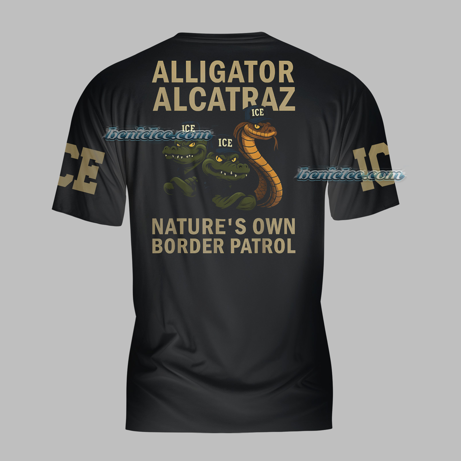 Alligator 3D Tee, Vintage Gator Enforcement Clipart Shirt, ICE Alligator Alcatraz T-shirt - Image 5
