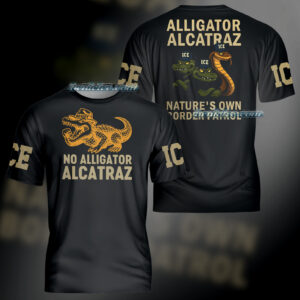 Alligator 3D Tee, Vintage Gator Enforcement Clipart Shirt, ICE Alligator Alcatraz T-shirt