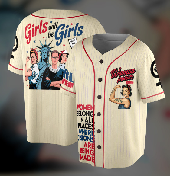 Girls Will be Girls 4th of July Jersey, Patriotic Feminist Shirt