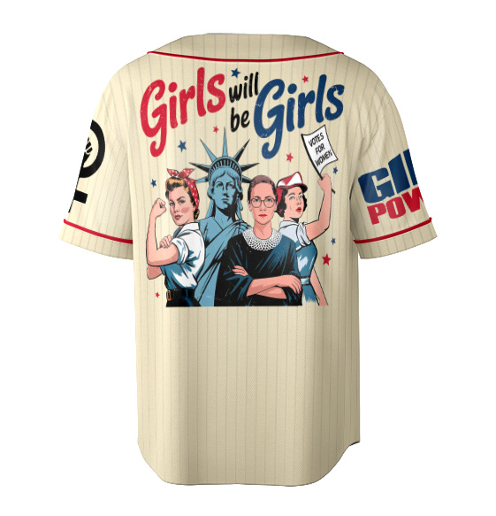 Girls Will be Girls 4th of July Jersey, Patriotic Feminist Shirt - Image 6