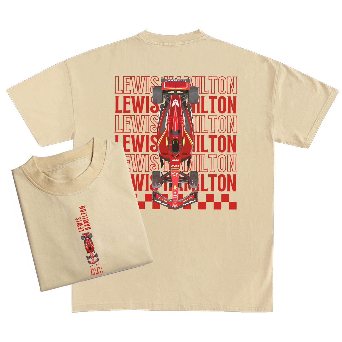 Lewis Hamilton T-Shirt, Ferrari Season 2025 Racing Gift for Men and Women F1 Fan Merch Formula 1 Unisex Shirt - Image 3
