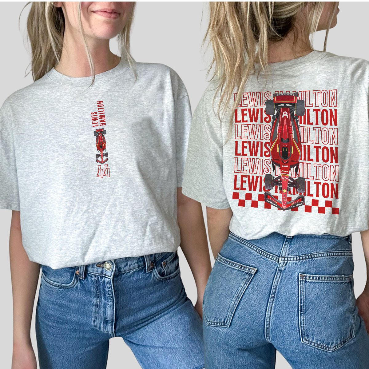 Lewis Hamilton T-Shirt, Ferrari Season 2025 Racing Gift for Men and Women F1 Fan Merch Formula 1 Unisex Shirt - Image 4