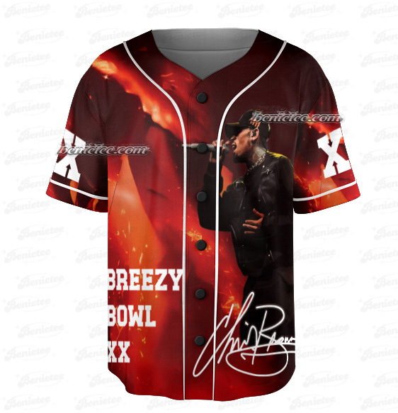 Vintage Rapper Chris Brown Breezy Bowl XX Tour Jersey - Image 2