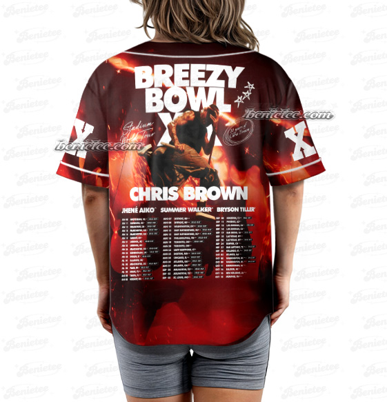 Vintage Rapper Chris Brown Breezy Bowl XX Tour Jersey - Image 3