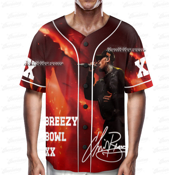Vintage Rapper Chris Brown Breezy Bowl XX Tour Jersey - Image 5