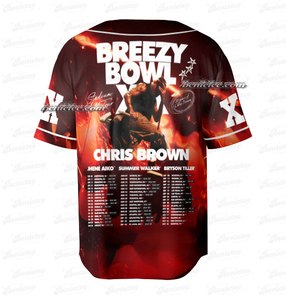 Vintage Rapper Chris Brown Breezy Bowl XX Tour Jersey - Image 6