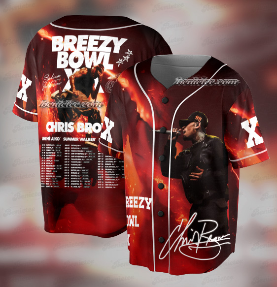 Vintage Rapper Chris Brown Breezy Bowl XX Tour Jersey
