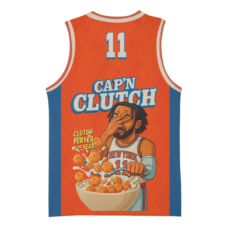 Cap'n clutch Jalen Brunson New York Knicks Basketball Jersey - Image 3