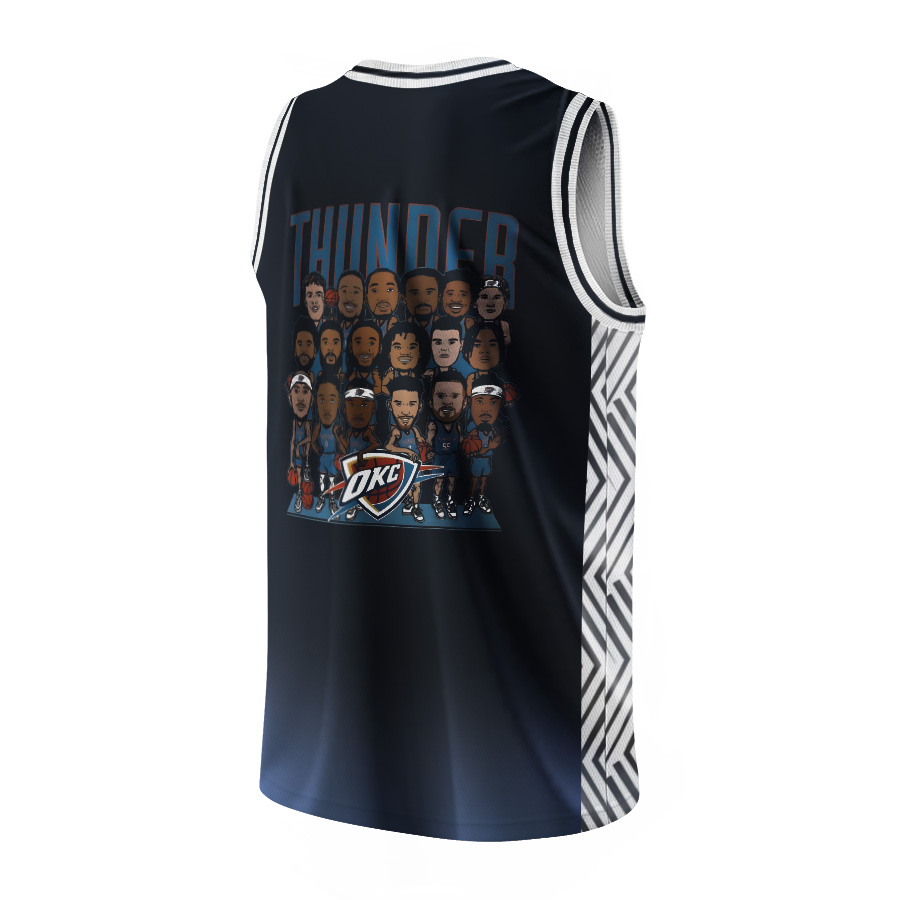 Oklahoma City Thunder Cartoon Basketball Jersey - Image 5