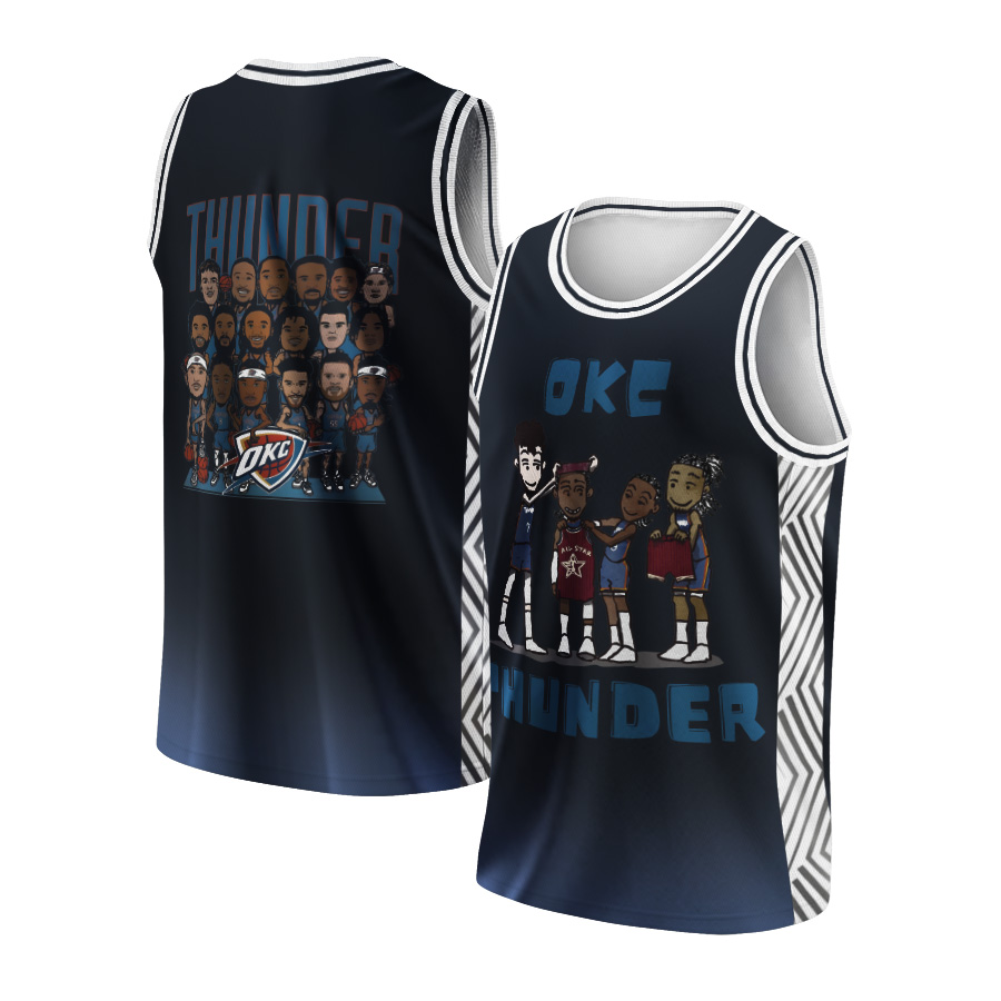 Oklahoma City Thunder Cartoon Basketball Jersey