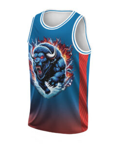 Alternative view of Thunder Up OKC Basketball Jersey, OKC Mascot Rumble "Thunder UP!" DryBlend