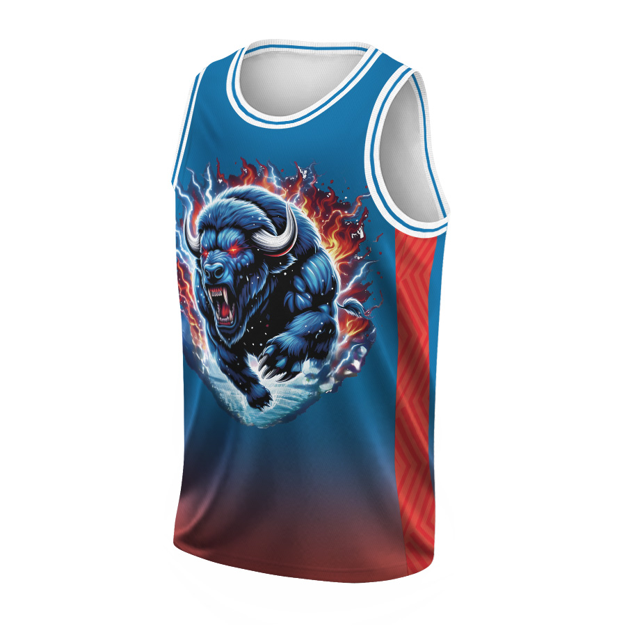 Thunder Up OKC Basketball Jersey, OKC Mascot Rumble "Thunder UP!" DryBlend - Image 2