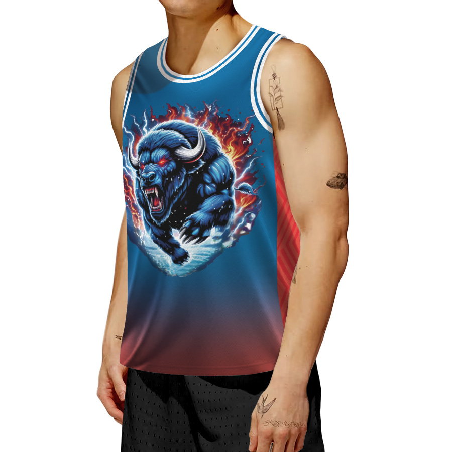 Thunder Up OKC Basketball Jersey, OKC Mascot Rumble "Thunder UP!" DryBlend - Image 4