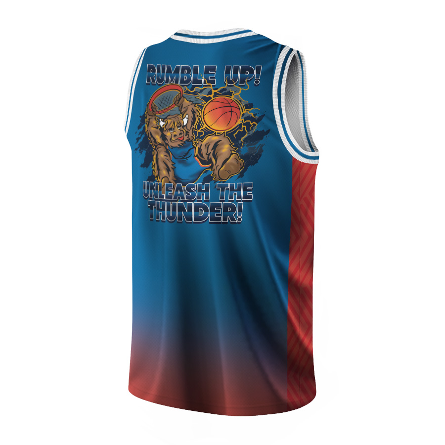Thunder Up OKC Basketball Jersey, OKC Mascot Rumble "Thunder UP!" DryBlend - Image 5