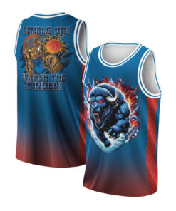 Thunder Up OKC Basketball Jersey, OKC Mascot Rumble "Thunder UP!" DryBlend