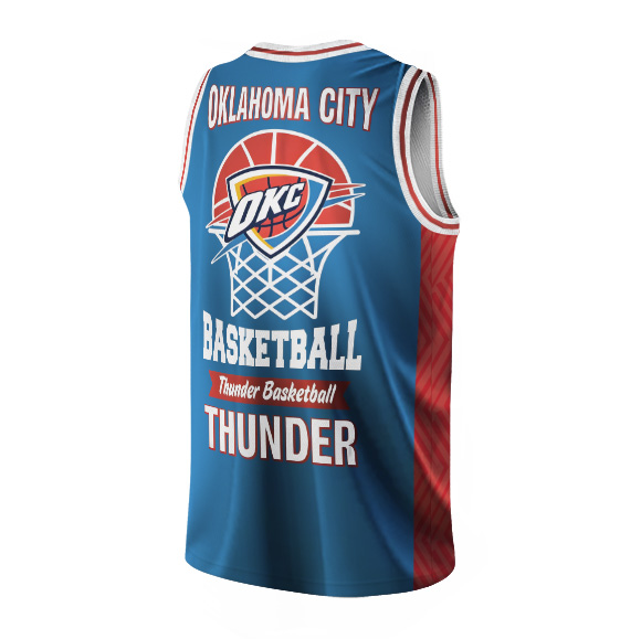 Retro Basketball Jersey, Vintage OKC 90s Style NBA Basketball Jersey - Image 4