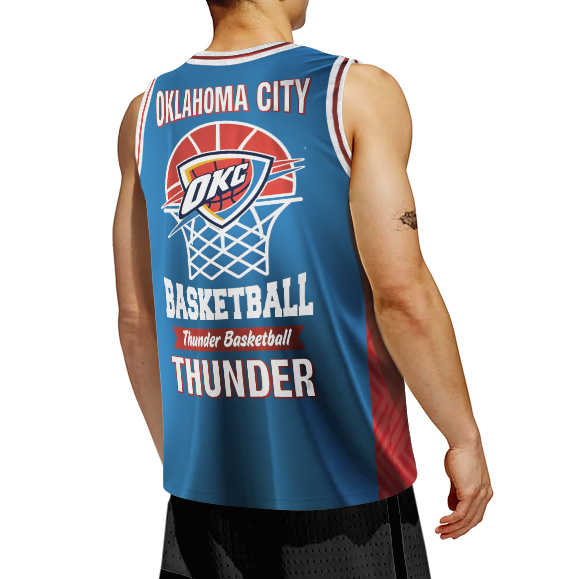 Retro Basketball Jersey, Vintage OKC 90s Style NBA Basketball Jersey - Image 3