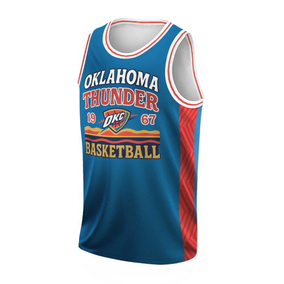 Retro Basketball Jersey, Vintage OKC 90s Style NBA Basketball Jersey - Image 5