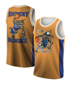 Vintage 90s Kentucky Wildcats Trio Mascot Jersey, Cartoon Style College Sportswear Funny University Basketball