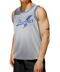 Alternative view of OKC Thunder- The Thunder Rolls Basketball Jersey, Oklahoma City Tee, Basketball Fan Shirt, Sports Team Apparel