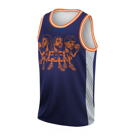 NY Karl Anthony Towns Jalen Brunson Josh Hart Basketball Jersey - Image 2