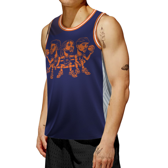 NY Karl Anthony Towns Jalen Brunson Josh Hart Basketball Jersey - Image 5