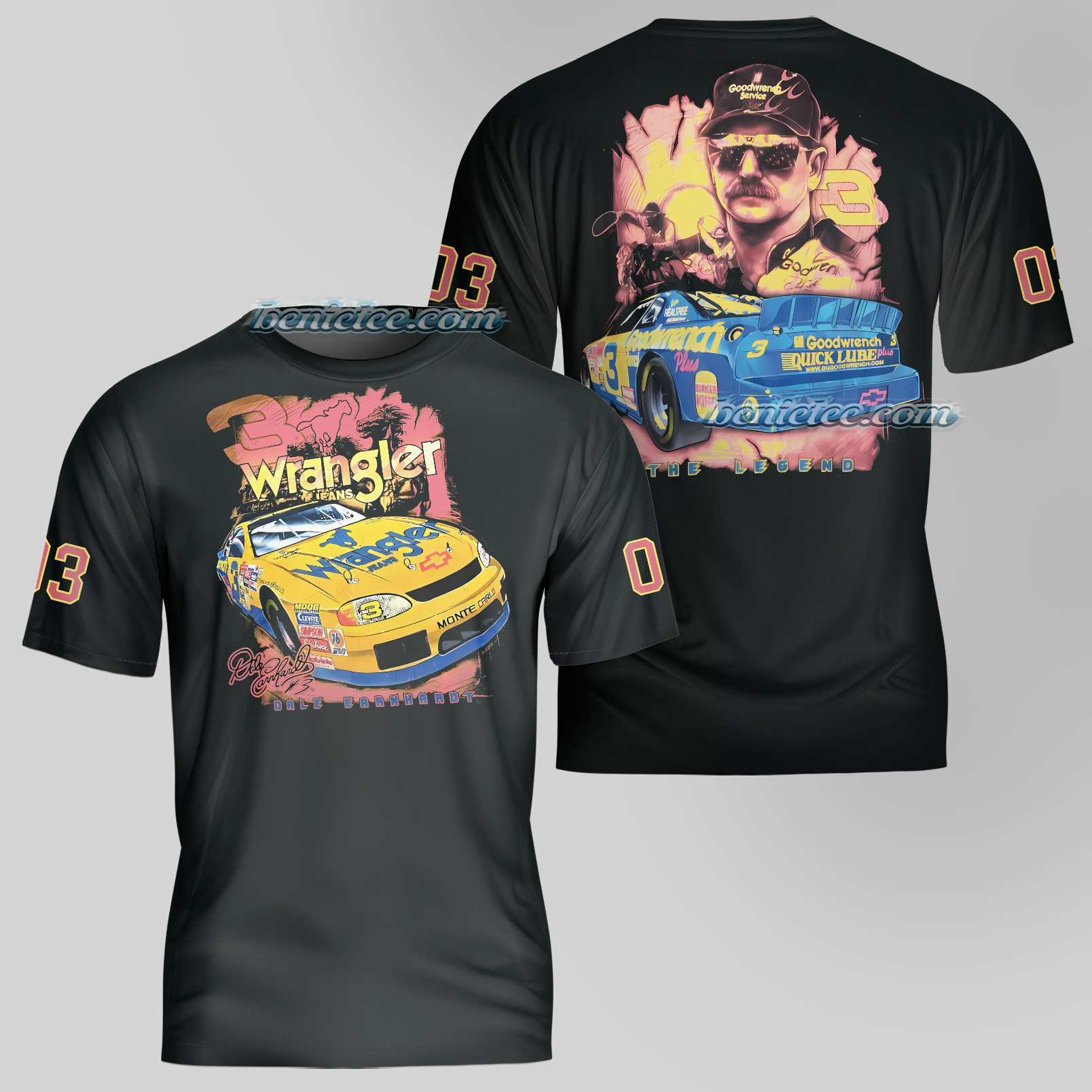 Vintage 90s Dale Earnhardt Nascar Racing T-Shirt 3D - Image 4