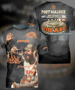 Post Malone Jelly Roll Tour Shirt 3D, Big Ass Stadium Tour Tee 3D, Country Concert T-Shirt