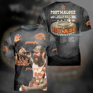Post Malone Jelly Roll Tour Shirt 3D, Big Ass Stadium Tour Tee 3D, Country Concert T-Shirt
