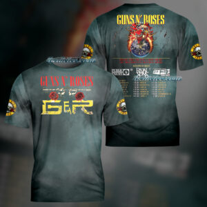 Guns N’ Roses Cheetah Inspired T-Shirt 3D, Rock Band Shirt, 80’s Band Tee