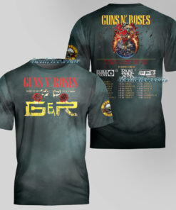 Alternative view of Guns N’ Roses Cheetah Inspired T-Shirt 3D, Rock Band Shirt, 80’s Band Tee