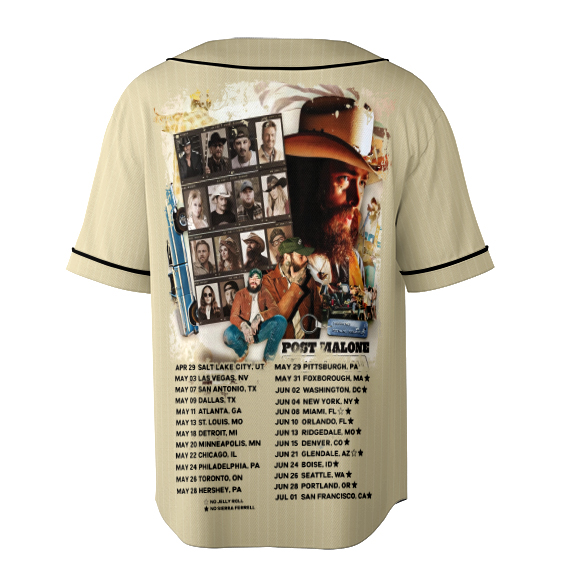 Post Malone Jelly Roll Baseball Jersey, Concert Tour Music Western 2025 Shirt - Image 5