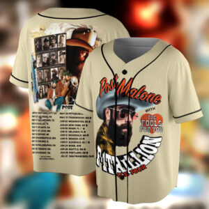 Post Malone Jelly Roll Baseball Jersey, Concert Tour Music Western 2025 Shirt