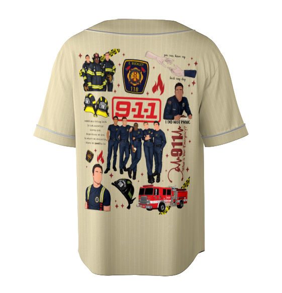 911 Movie Baseball Jersey , Captain Robert Nash 9-1-1 Series - Image 4