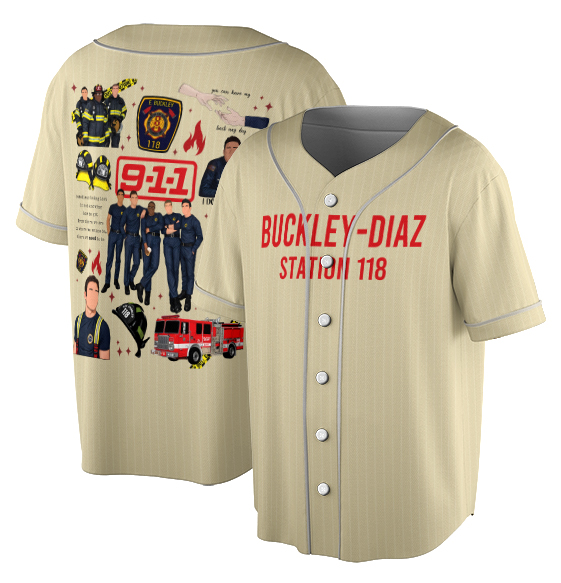 911 Movie Baseball Jersey , Captain Robert Nash 9-1-1 Series - Image 2