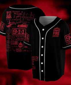 9-1-1 Doodle Art Baseball Jersey, 911 American TV Series Jersey