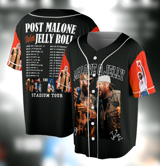 Post Malone Jelly Roll Baseball jersey, Jelly Roll Concert Jersey