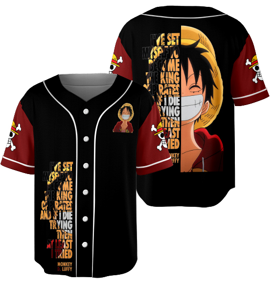 Luffy One Piece Baseball Jersey, Anime Jersey - Image 2
