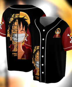Luffy One Piece Baseball Jersey, Anime Jersey