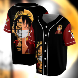 Luffy One Piece Baseball Jersey, Anime Jersey