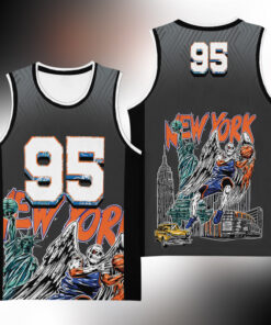 Retro 90s New York Basketball Team Skeleton Jersey, Knicks Basketball Team, Custom Number