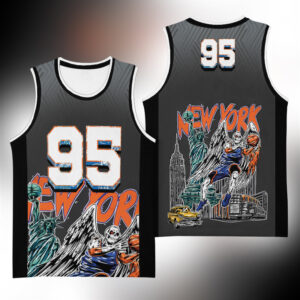 Retro 90s New York Basketball Team Skeleton Jersey, Knicks Basketball Team, Custom Number